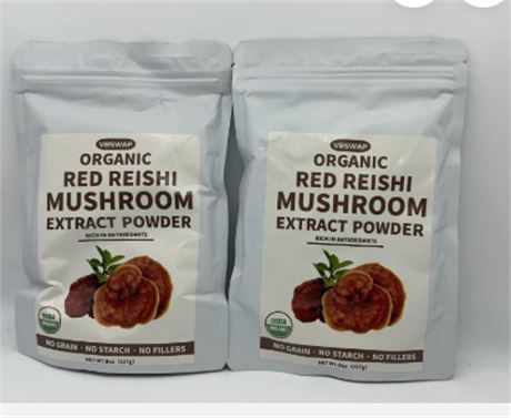 Organic Red Reishi Mushroom Extract Powder 2pck