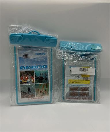 2 PACK Waterproof Bag Blue For phone Underwater