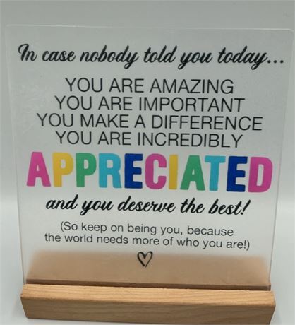 2 PCs Motivational Quote Table Plaque Y38062