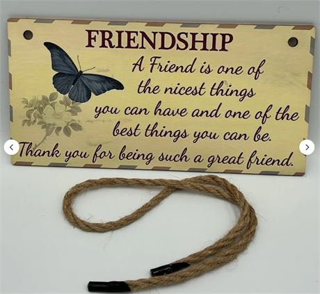 2 PCs Friendship Quot Hanging Sign C93880
