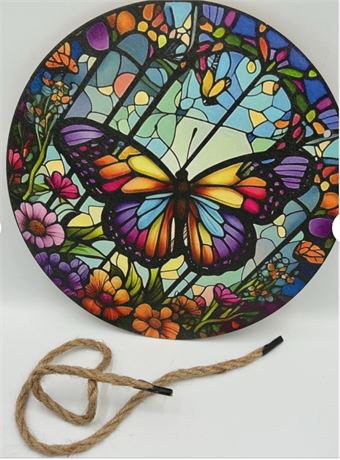 2 pcs Butterfly And Flowers Hanging Sign C89069