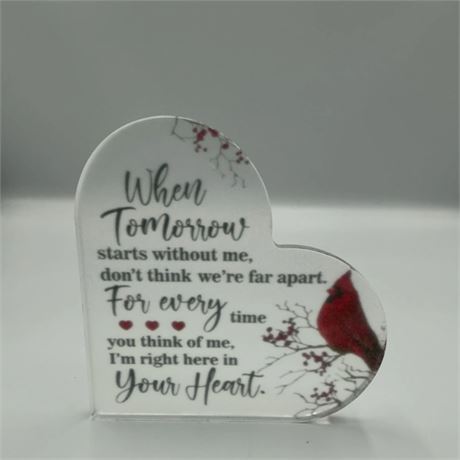 2 Pc Acrylic Heart Shape Love Plaque Y13914