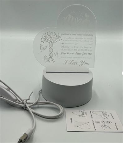 2 pcs Mom themed engraved acrylic LED night Light 2669592394