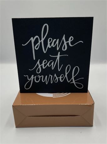 2 Pc Please Seat Yourself Sign Plaque D75627