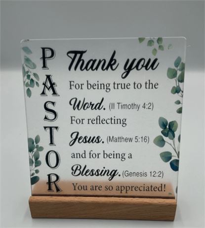 2 Pc Pastor Quote Plaque Y65683