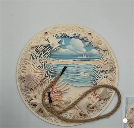 2 Pc Beach Scene Wall Decor C45879