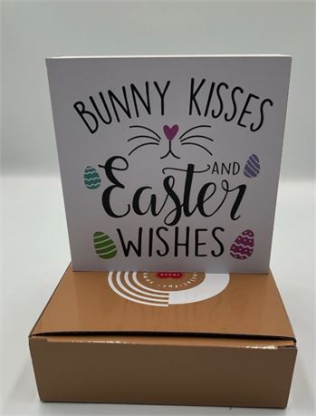 2 Pc Easter Wishes Wooden Block Sign D05121