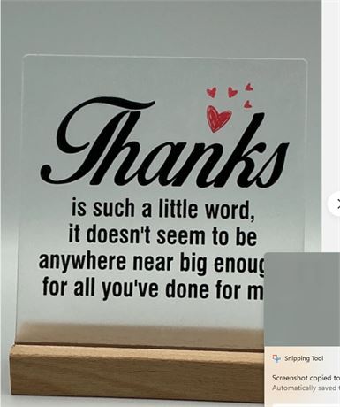 2 pcs Acrylic Desk Sign with Thanks Message Y23977