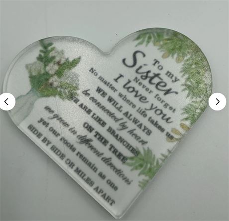 2 pcs To My Sister Personalized Heart Plaque Y82223