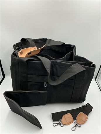 Solid Large Tote Bag Black