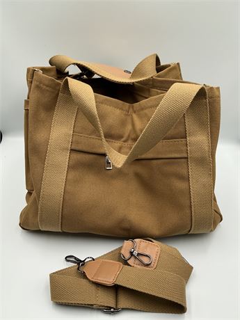 Solid Large Tote Bag Brown