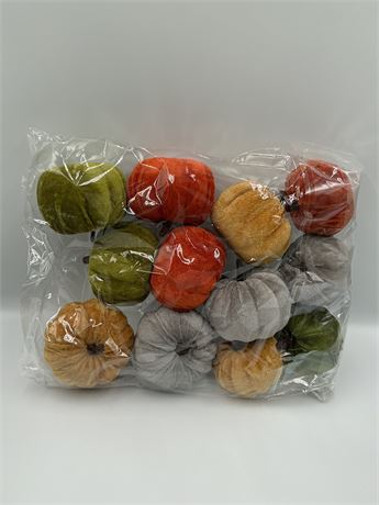 12pcs Velvet Pumpkin Multicolor set